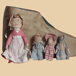 Fabulous Late 19th C Woman in the Shoe Cloth Dolls