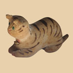 19th C Theorem Velvet Cat Rattle 