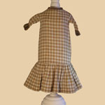 Brown checked Homespun Doll Dress