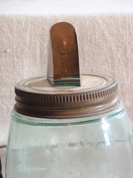 Old Seed Jar and Wire Holder