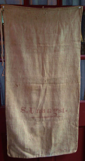 Early 19th C Signed Tow Grainbag